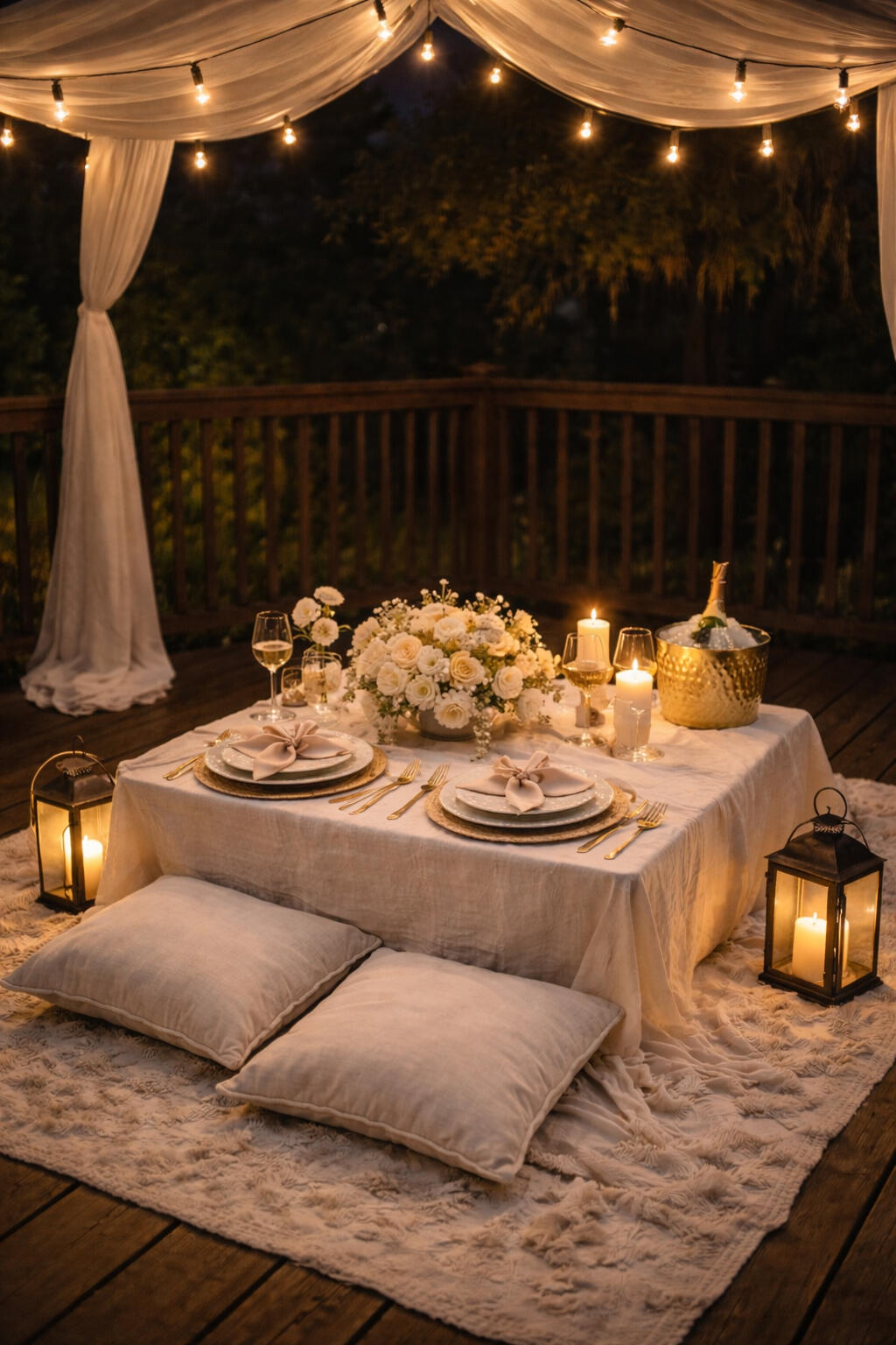 Charleston date night with canopy and wine